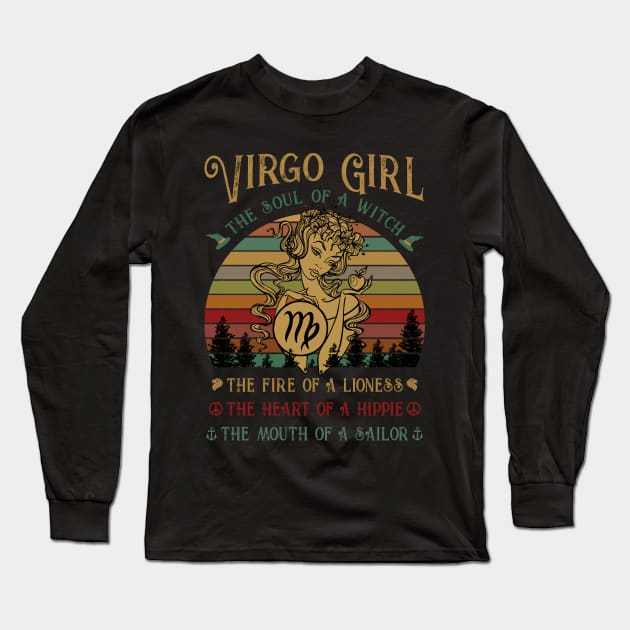 Virgo Girl The Soul Of A Witch Awesome T shirt Long Sleeve T-Shirt by TeeLovely